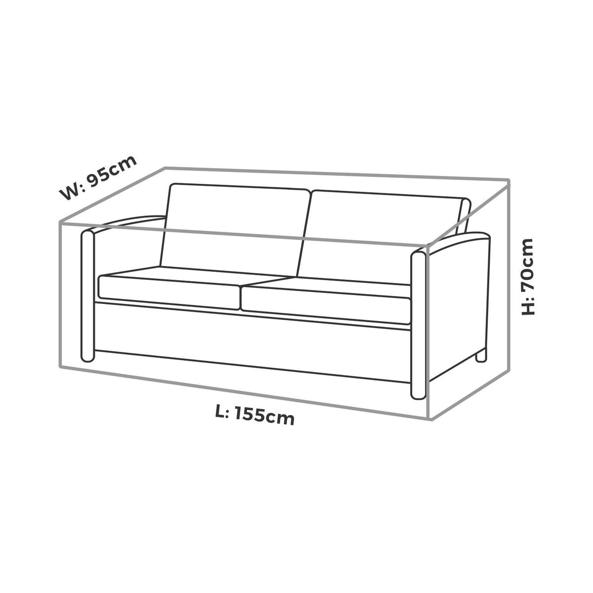 Mojo MJFC0047 Small 2 Seat Lounge Premium Outdoor Furniture Cover – waterproof two-seat sofa patio cover for outdoor protection