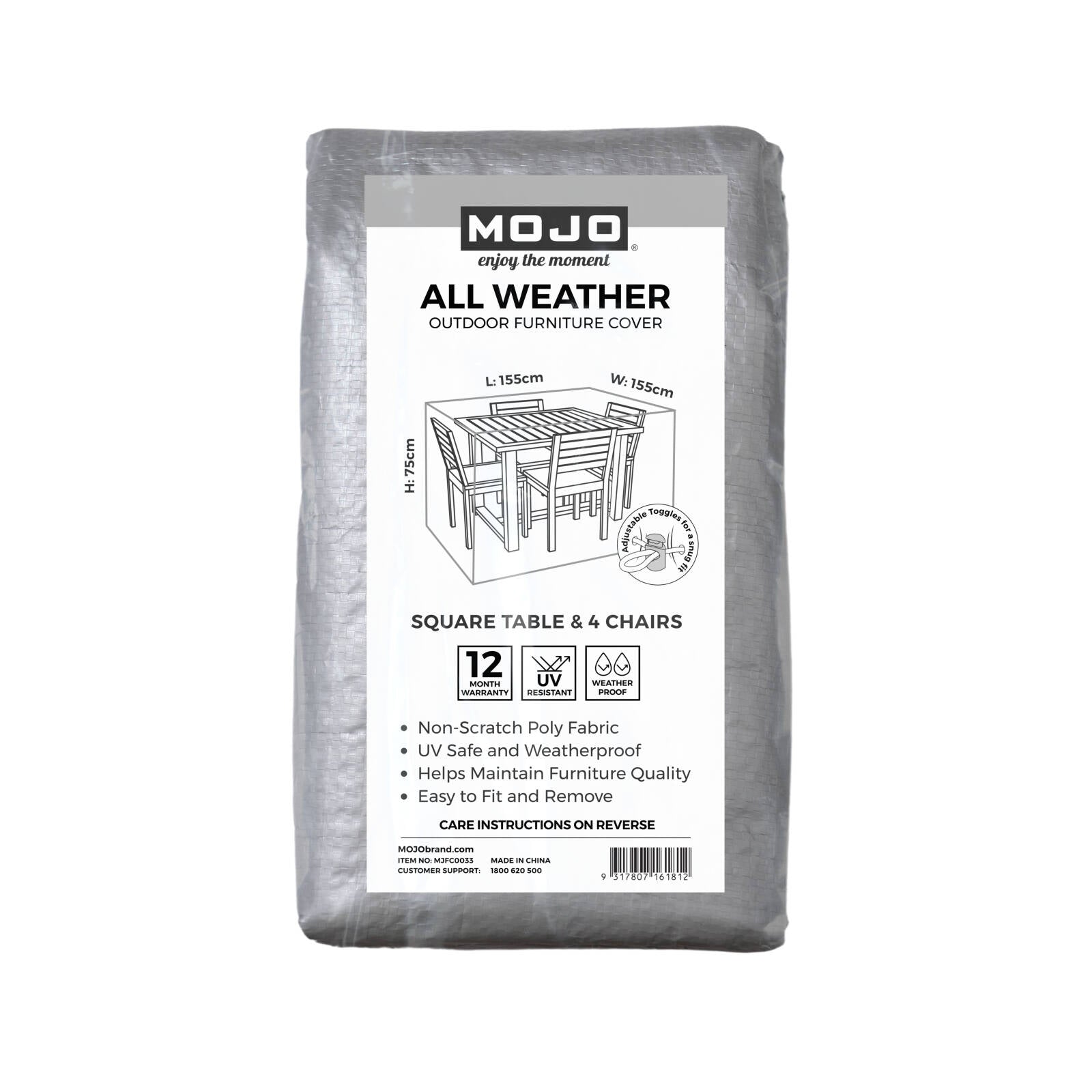 Mojo 155cm Square All-Weather Table & Chairs All-Weather Outdoor Furniture Cover