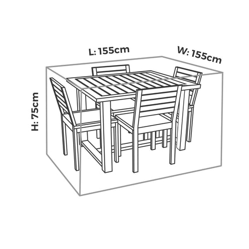 Mojo 155cm Square Premium Table & Chairs Outdoor Furniture Cover