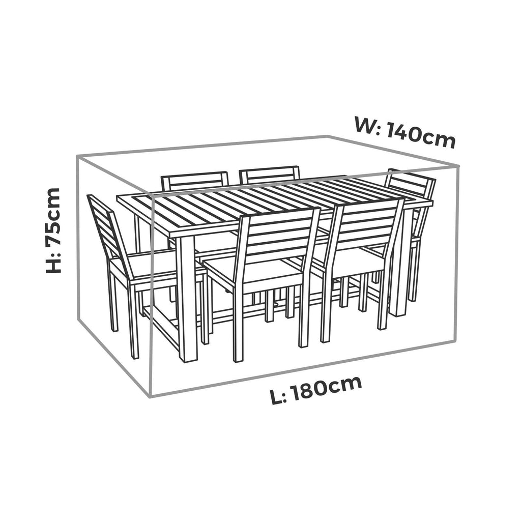 Mojo 180cm Small All-Weather Rectangle Table & Chairs Outdoor Furniture Cover