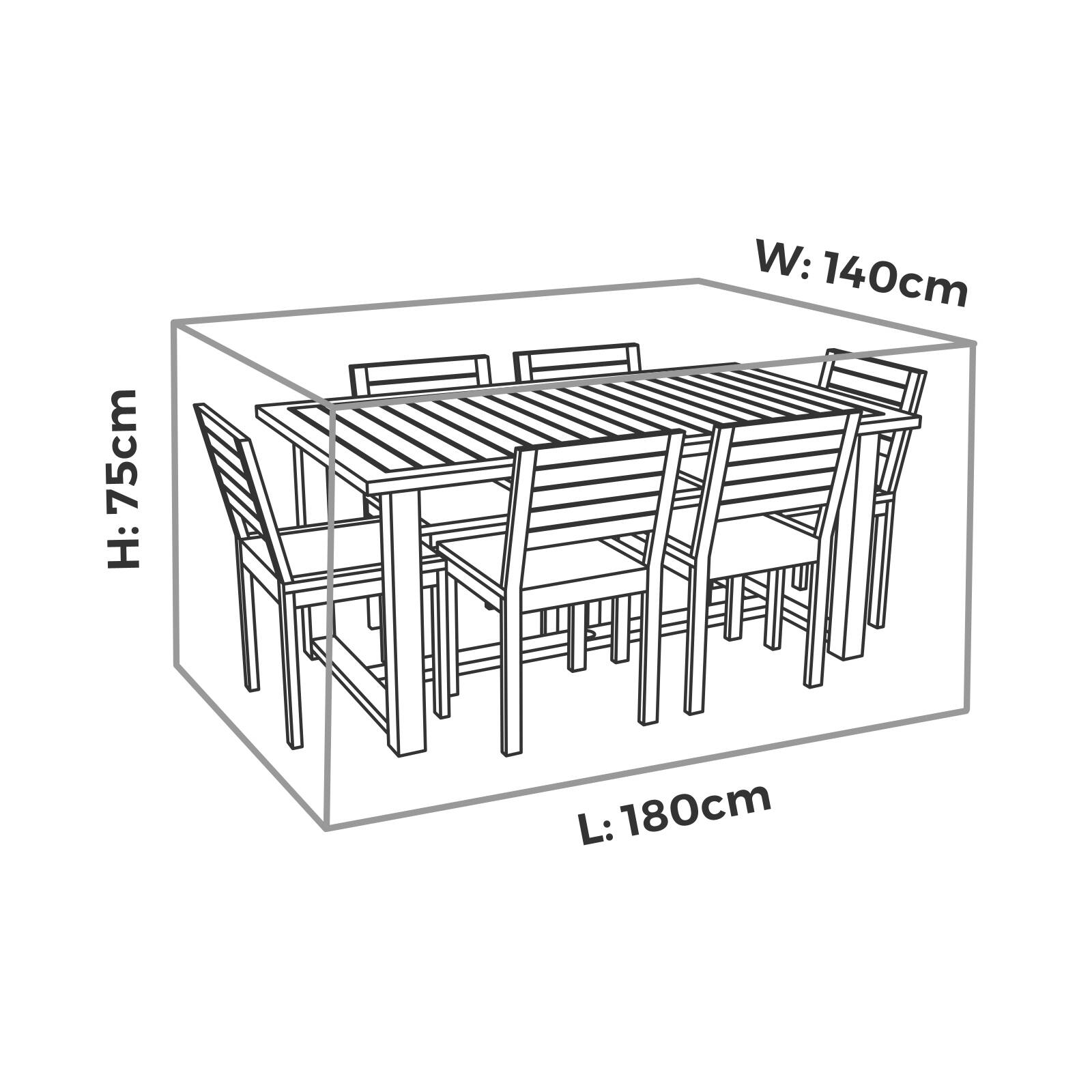 Mojo 180cm Small Premium Rectangle Table & Chairs Outdoor Furniture Cover