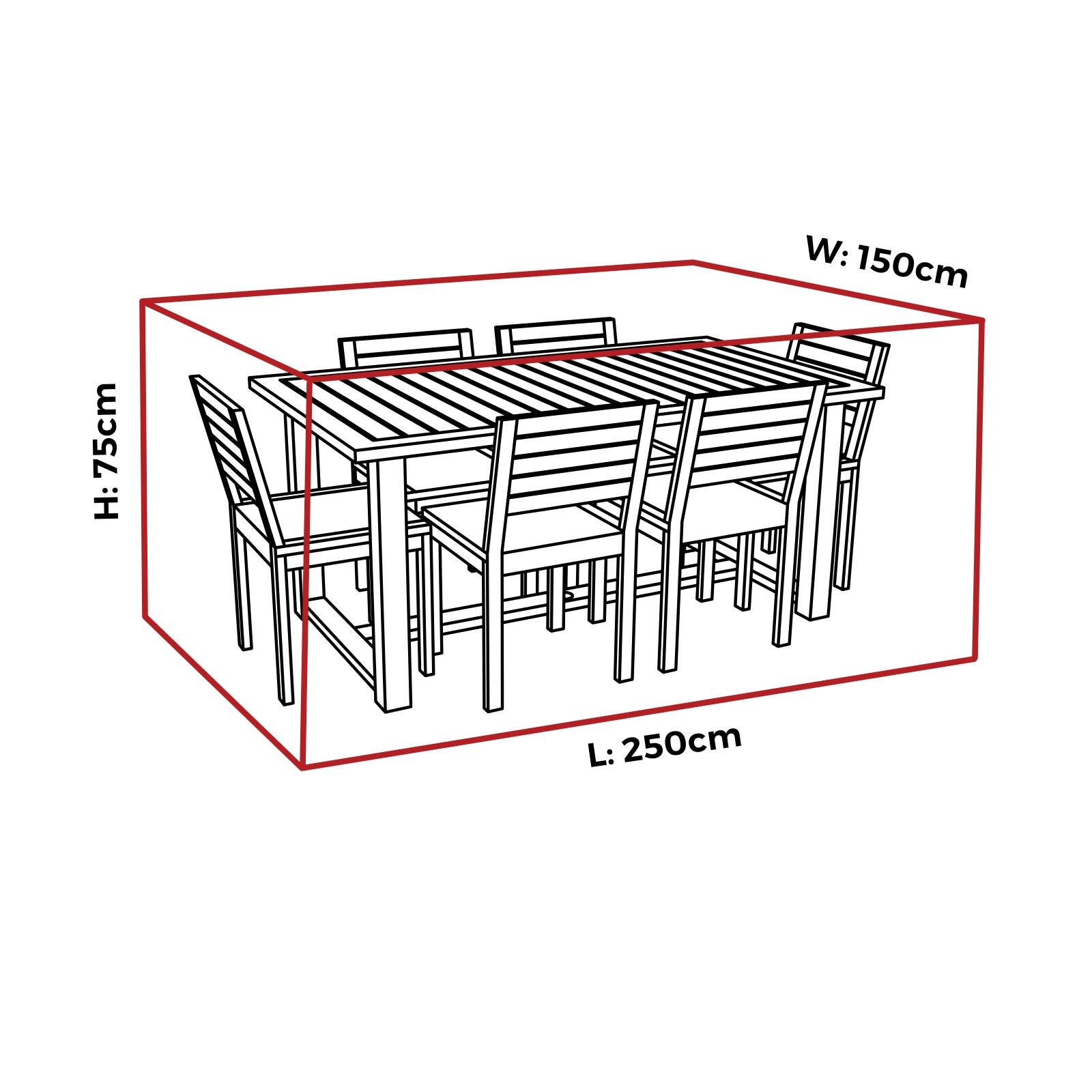 Mojo 250cm Medium Ultimate Outdoor Rectangle Table and Chairs Furniture Cover