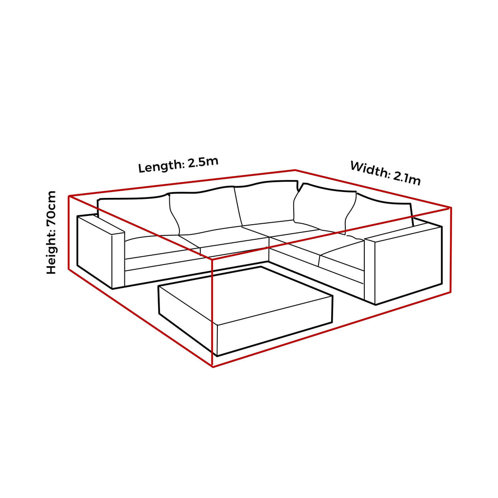 Mojo 250cm Rectangle  Corner Lounge with Coffee Table Ultimate Outdoor Furniture Cover