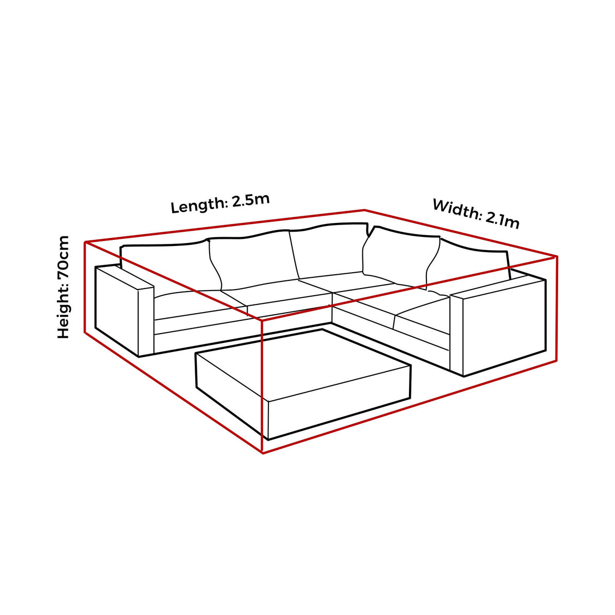 Mojo MJFC0045 Corner Lounge with Coffee Table Ultimate Outdoor Furniture Cover – all-weather protection for outdoor sectional lounge sets