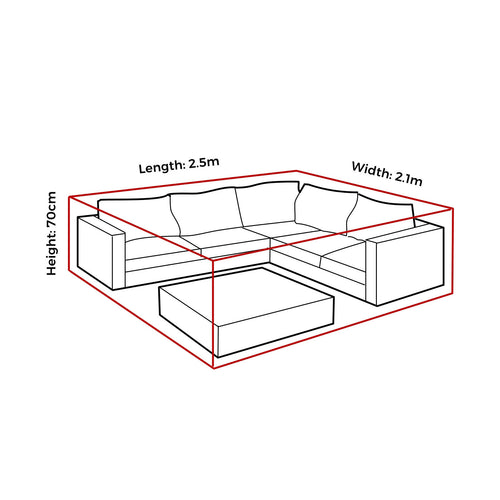 Mojo 250cm Rectangle  Corner Lounge with Coffee Table Ultimate Outdoor Furniture Cover