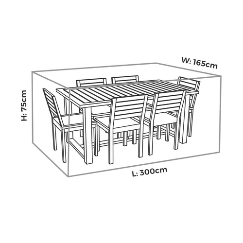 Mojo 300cm Large All-Weather Rectangle Table And Chairs Outdoor Furniture Cover