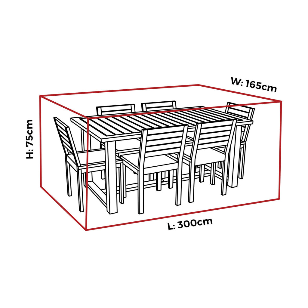 Mojo 300cm Large Ultimate Rectangle Table & Chairs Outdoor Furniture Cover
