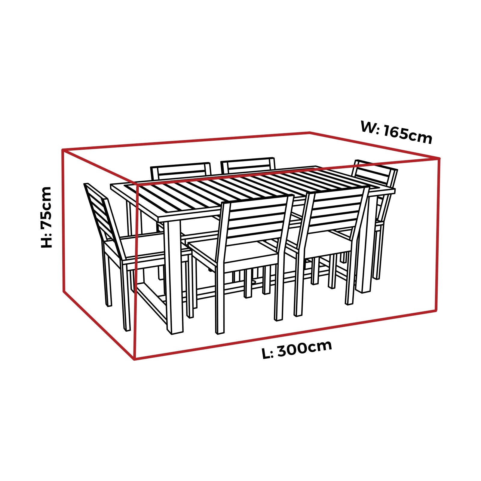 Mojo 300cm Large Ultimate Rectangle Table & Chairs Outdoor Furniture Cover