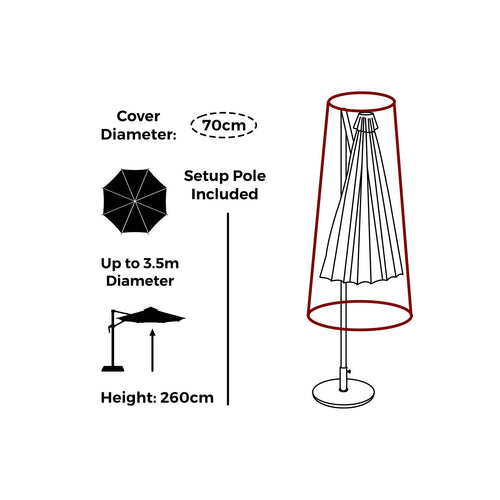 Mojo 39cm Ultimate Outdoor Furniture Cover Cantilever Umbrella