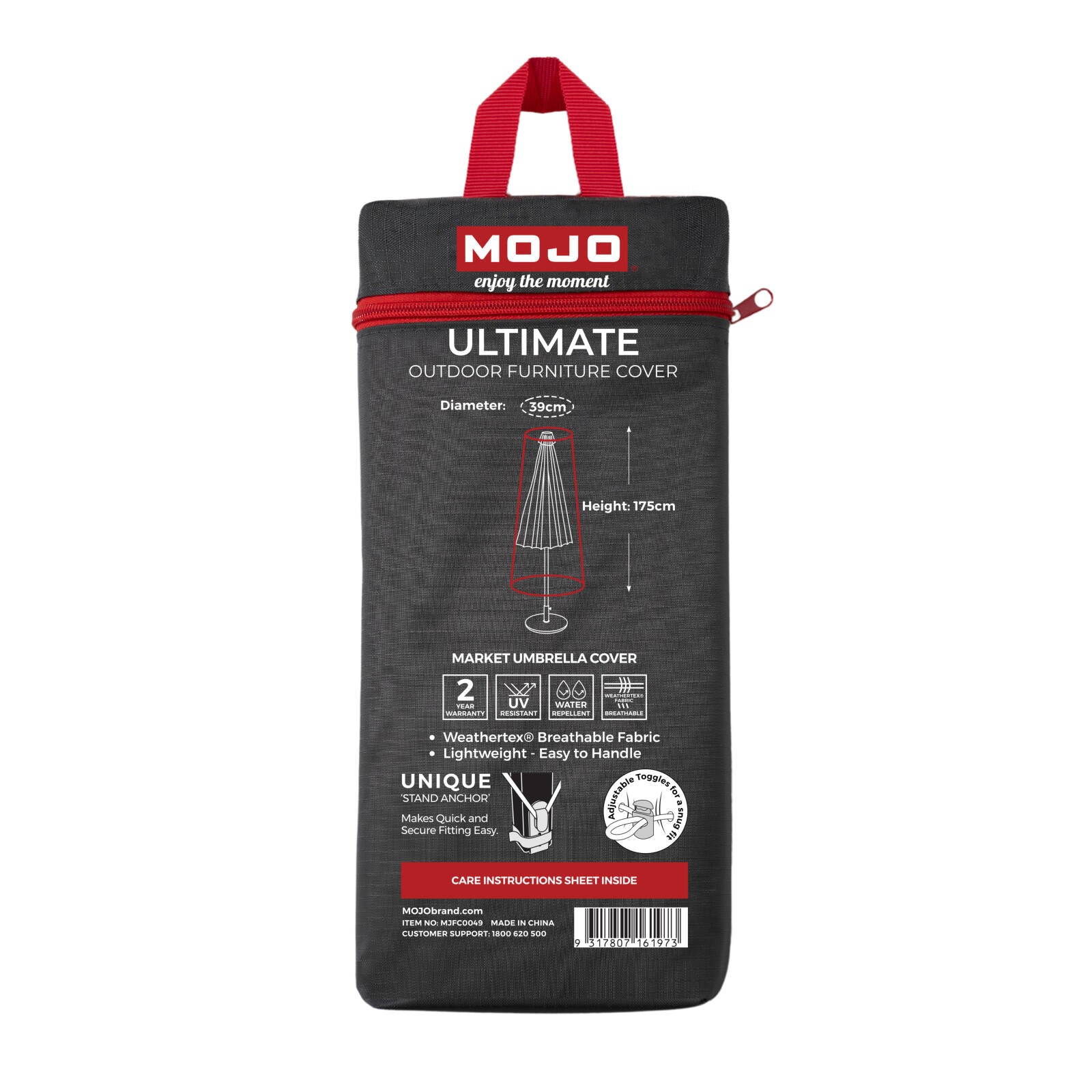 Mojo 39cm Ultimate Outdoor Furniture Cover Market Umbrella