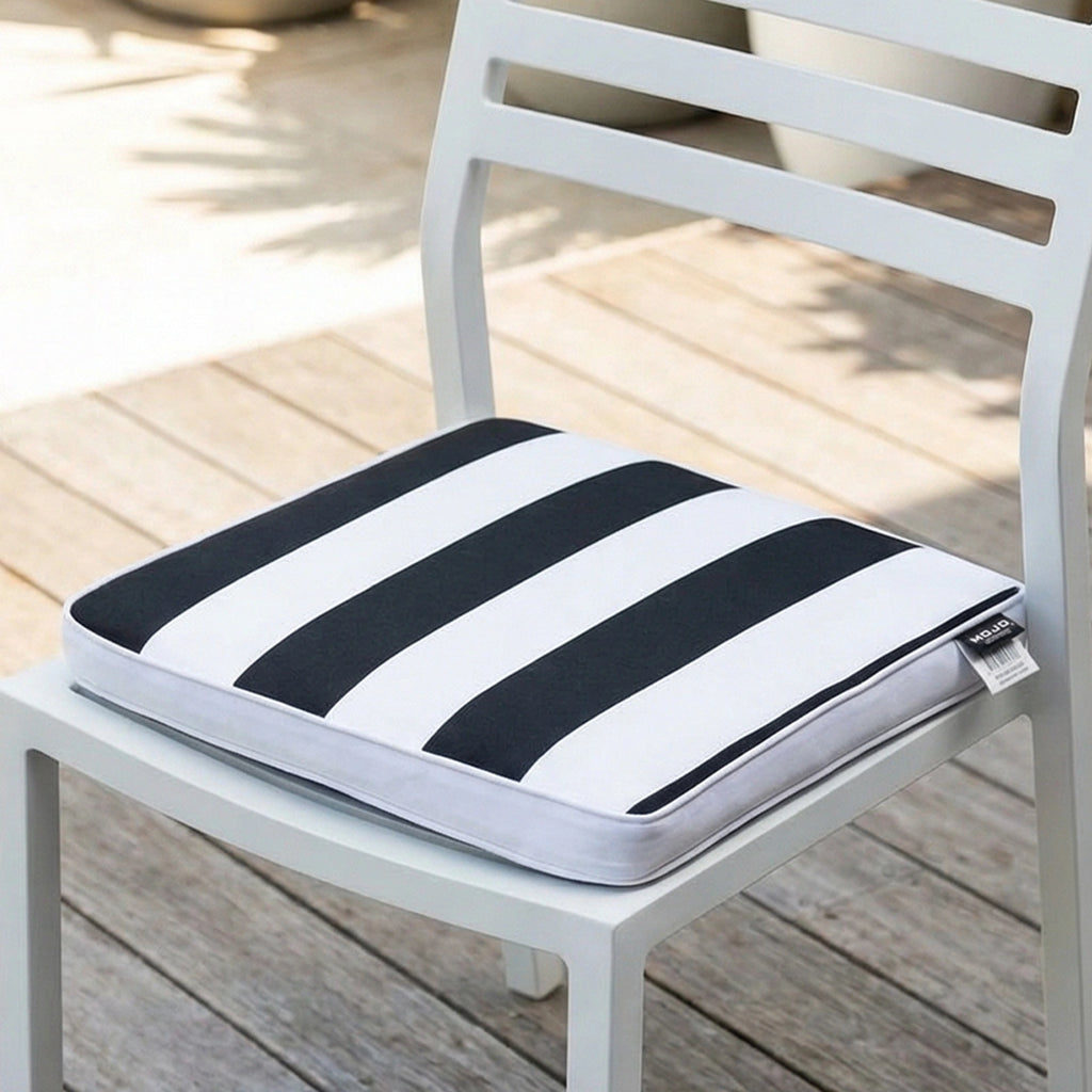 Mojo 42cm Blue & White Outdoor St Tropez Square Chair Cushion