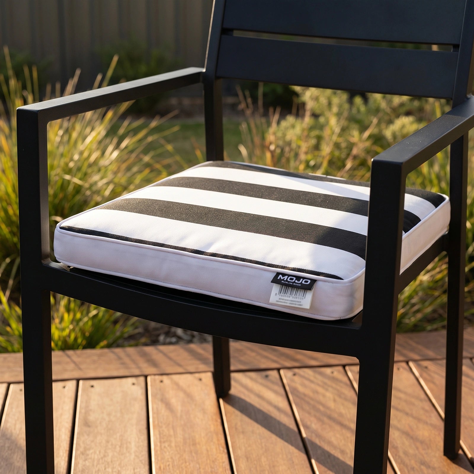 Mojo 42cm Blue & White Outdoor St Tropez Square Chair Cushion