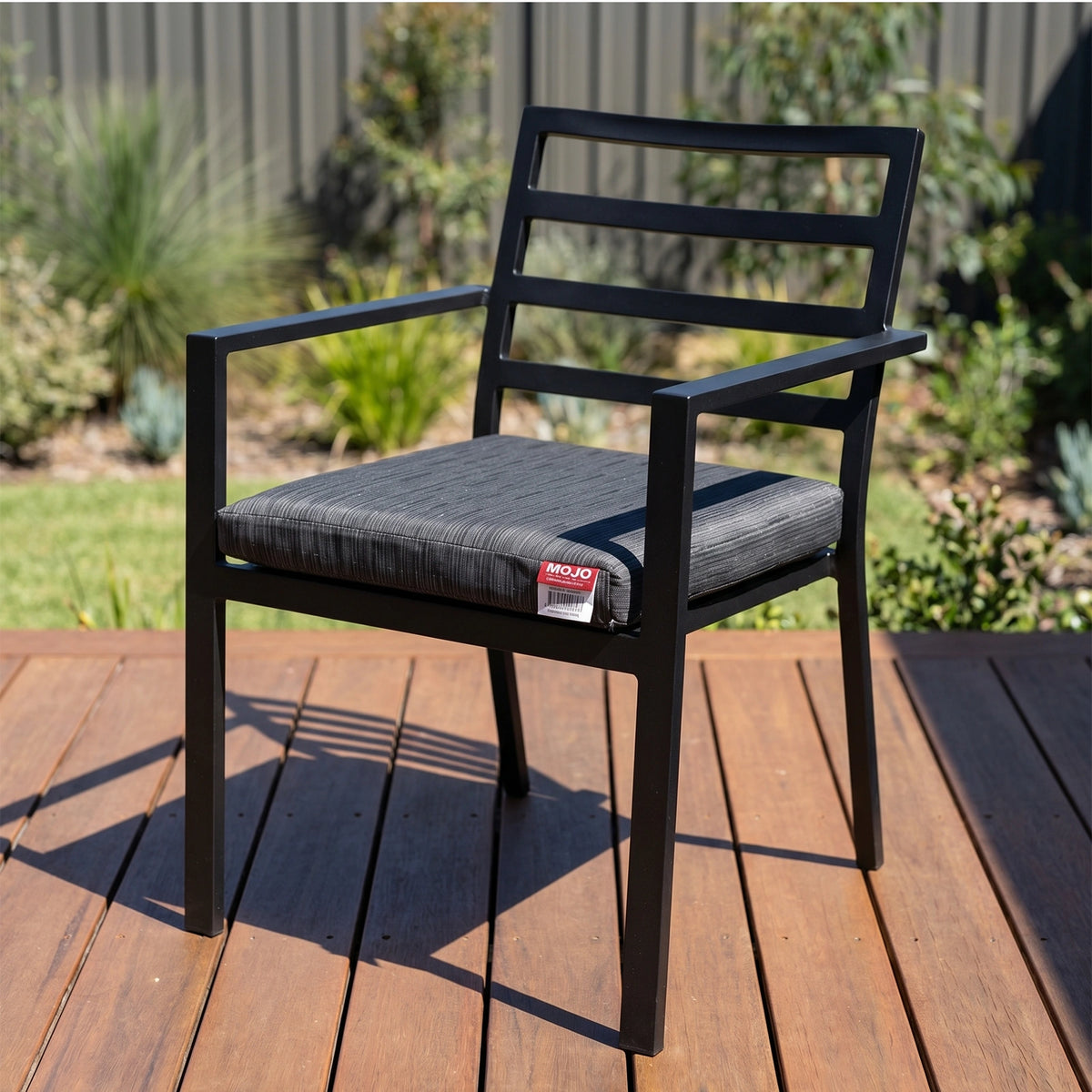 Mojo MJOC0015 Charcoal Weathertex Square Outdoor Cushion – all-weather durable charcoal square throw cushion for outdoor furniture