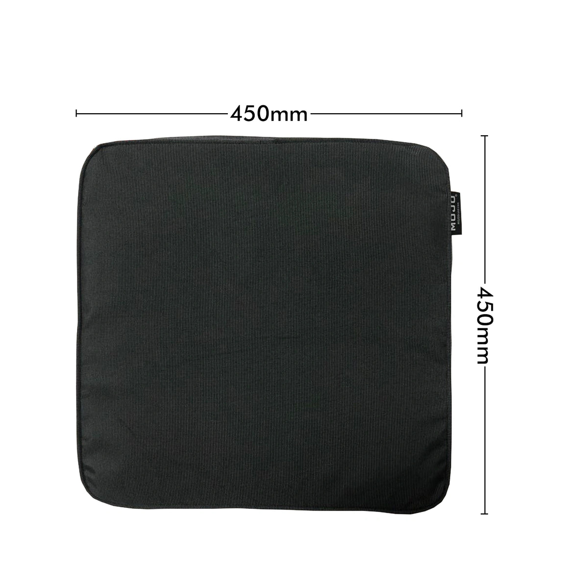 Mojo MJOC0111 42cm Grey Outdoor Square Chair Cushion – durable grey all-weather seat pad for outdoor chairs and garden furniture