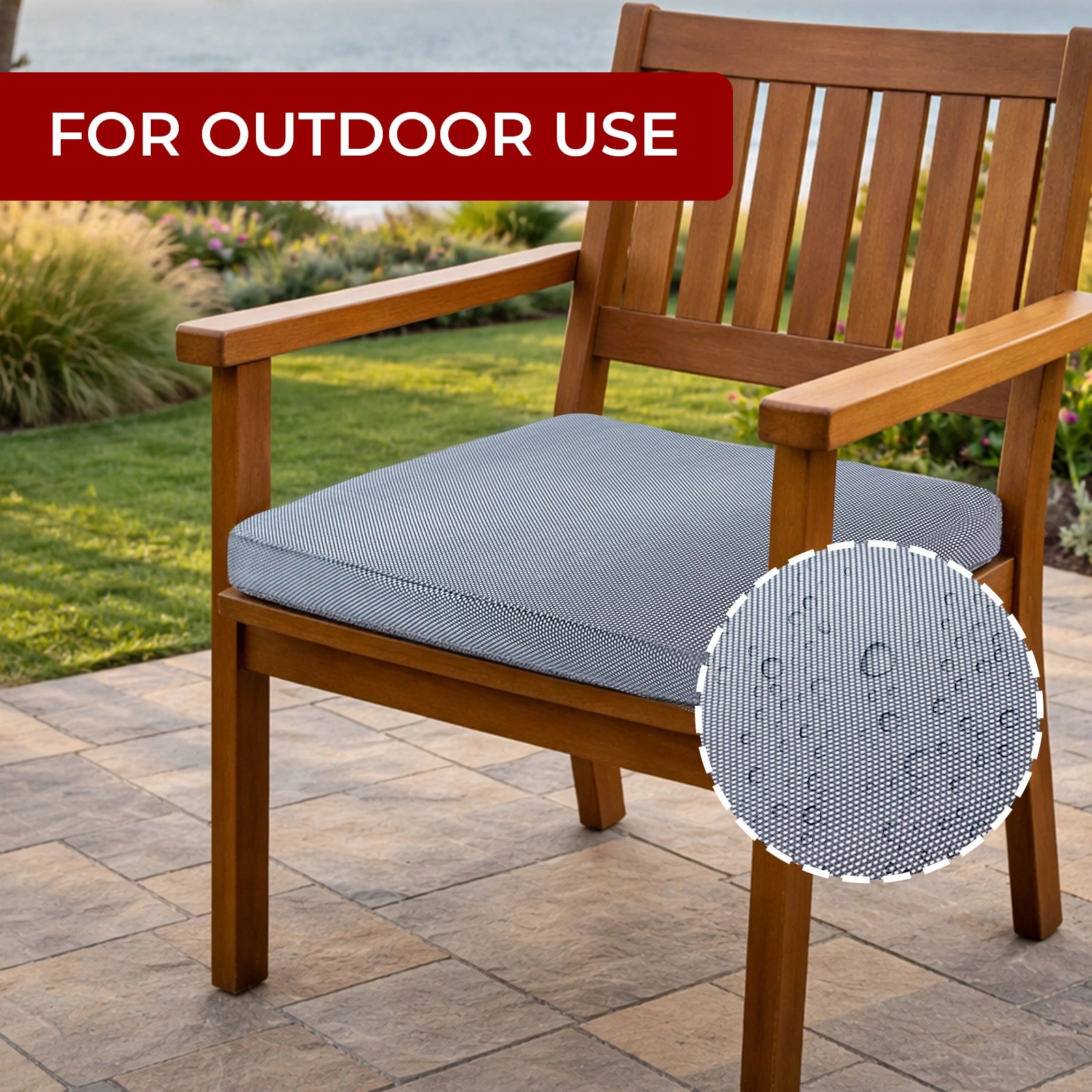 Mojo 42cm Grey Weathertex Square Outdoor Cushion