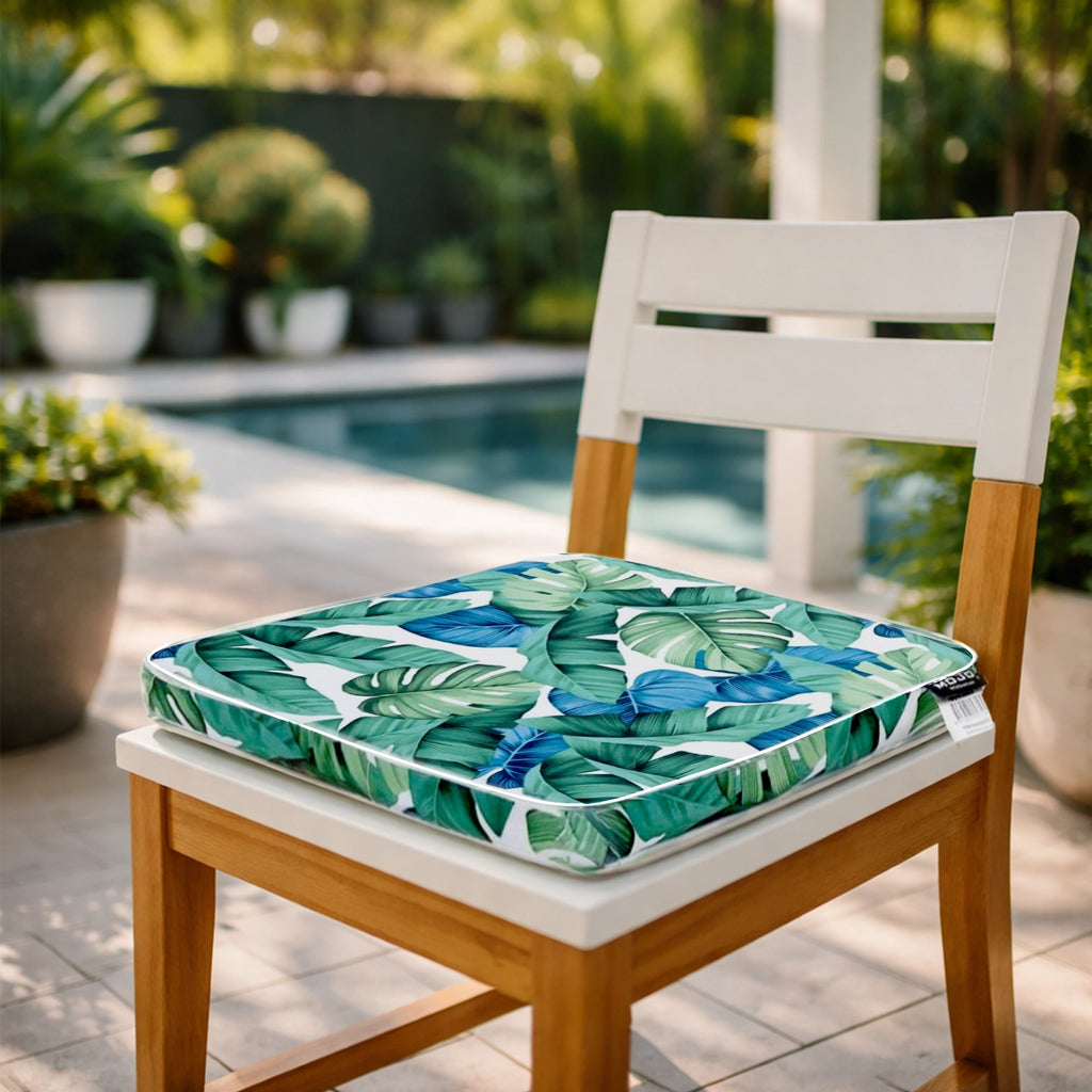 Mojo 42cm Multi/Assorted Outdoor Leaf Square Chair Cushion