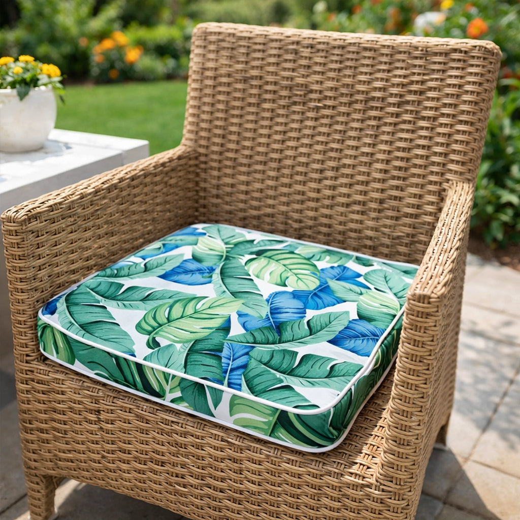 Mojo 42cm Multi/Assorted Outdoor Leaf Square Chair Cushion
