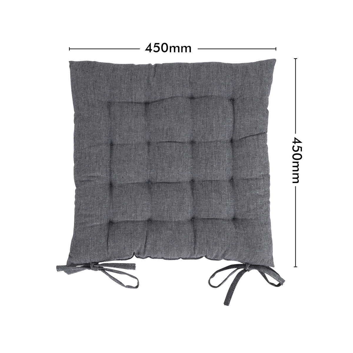 Mojo MJOC0352 44cm Grey Sachin Outdoor Chair Cushion – weather-resistant grey textured seat pad for outdoor garden chairs