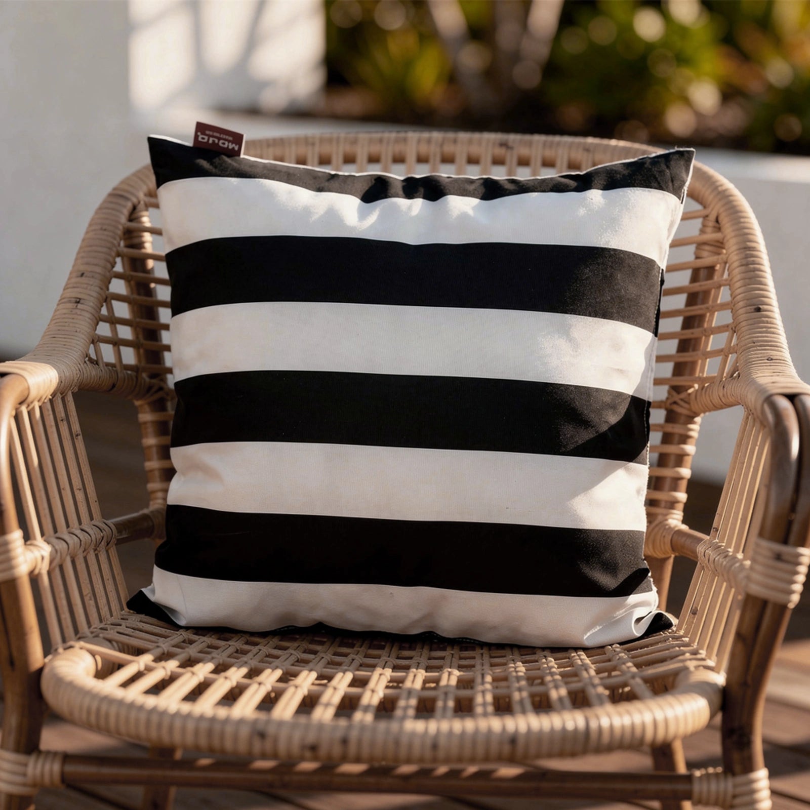 Mojo 45cm Black & White Striped Cushion Cover