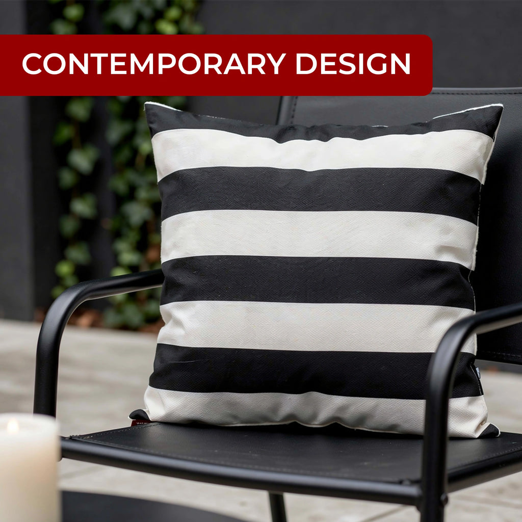 Mojo 45cm Black & White Striped Cushion Cover