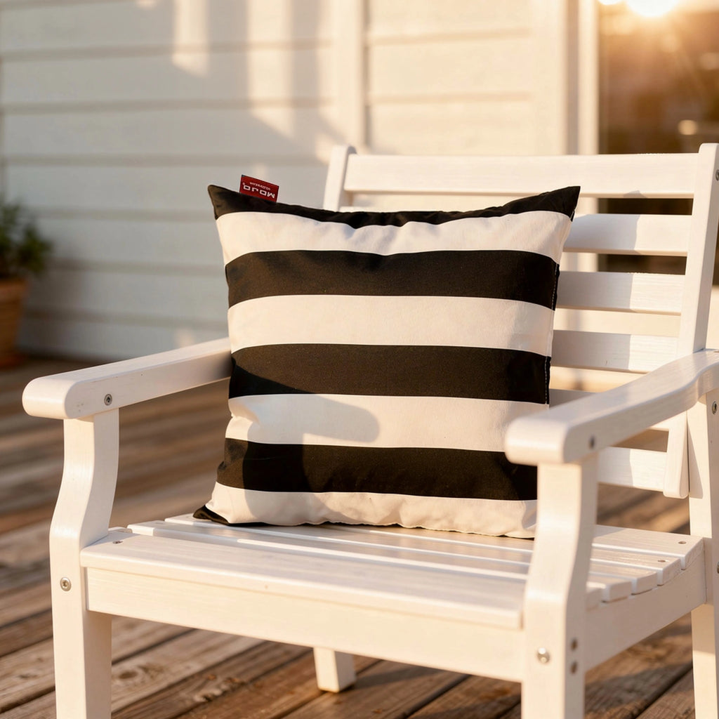 Mojo 45cm Black & White Striped Cushion Cover