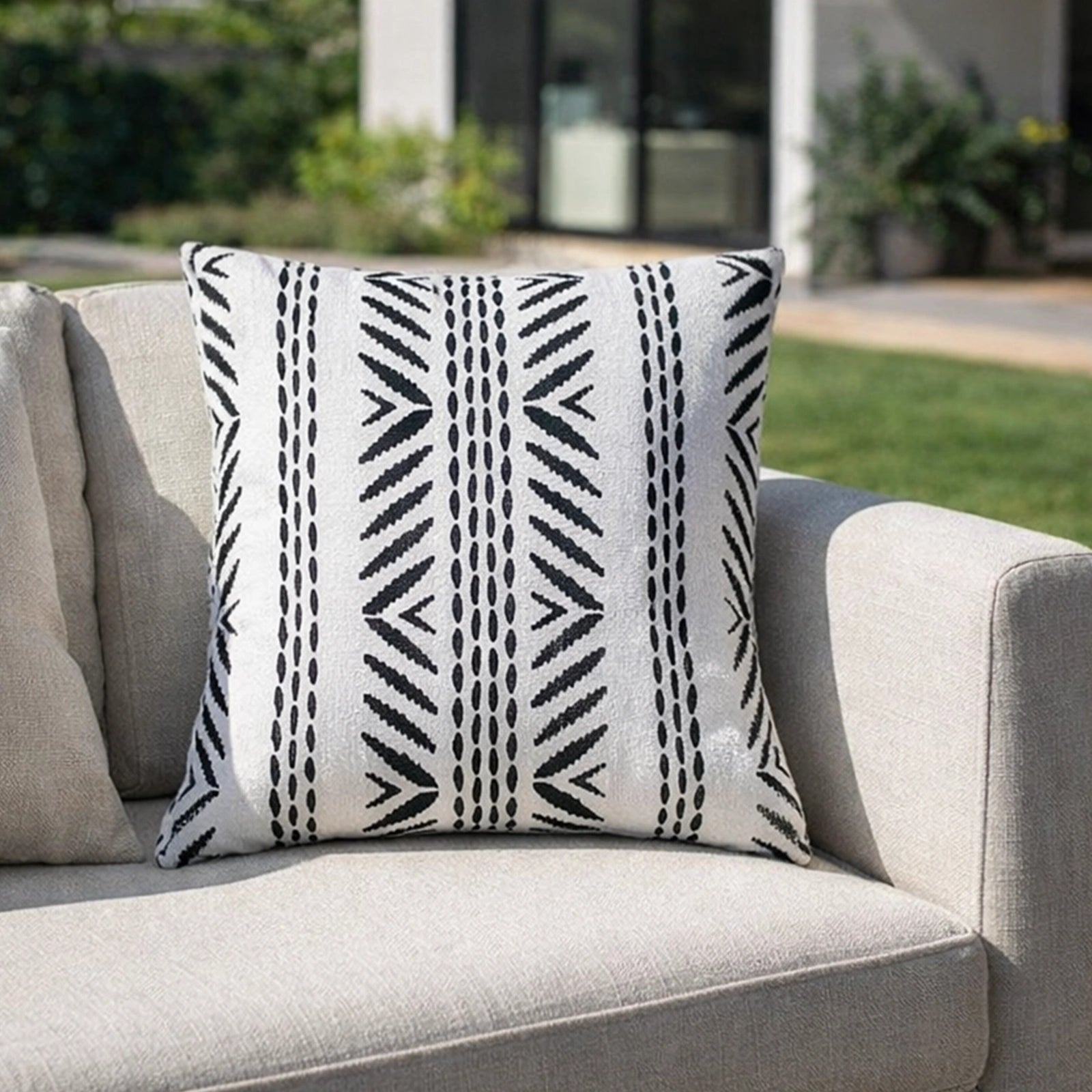 Mojo 45cm Black & White Tribal Cushion Cover