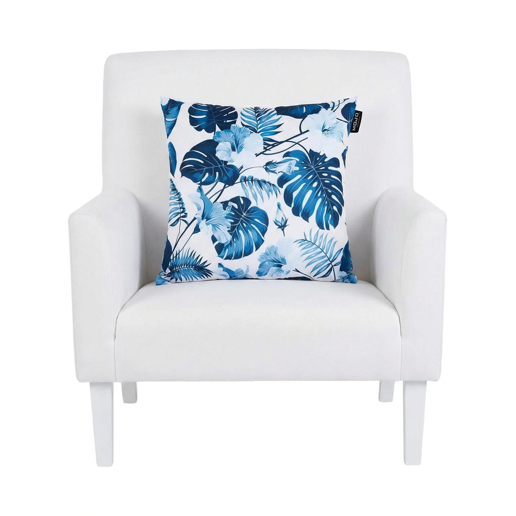 Mojo 45cm Blue Leaf Cushion Cover