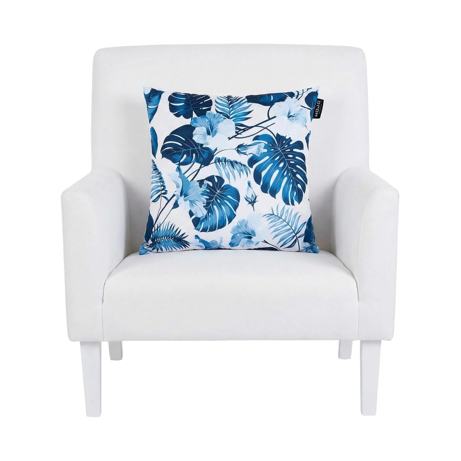 Mojo 45cm Blue Leaf Cushion Cover
