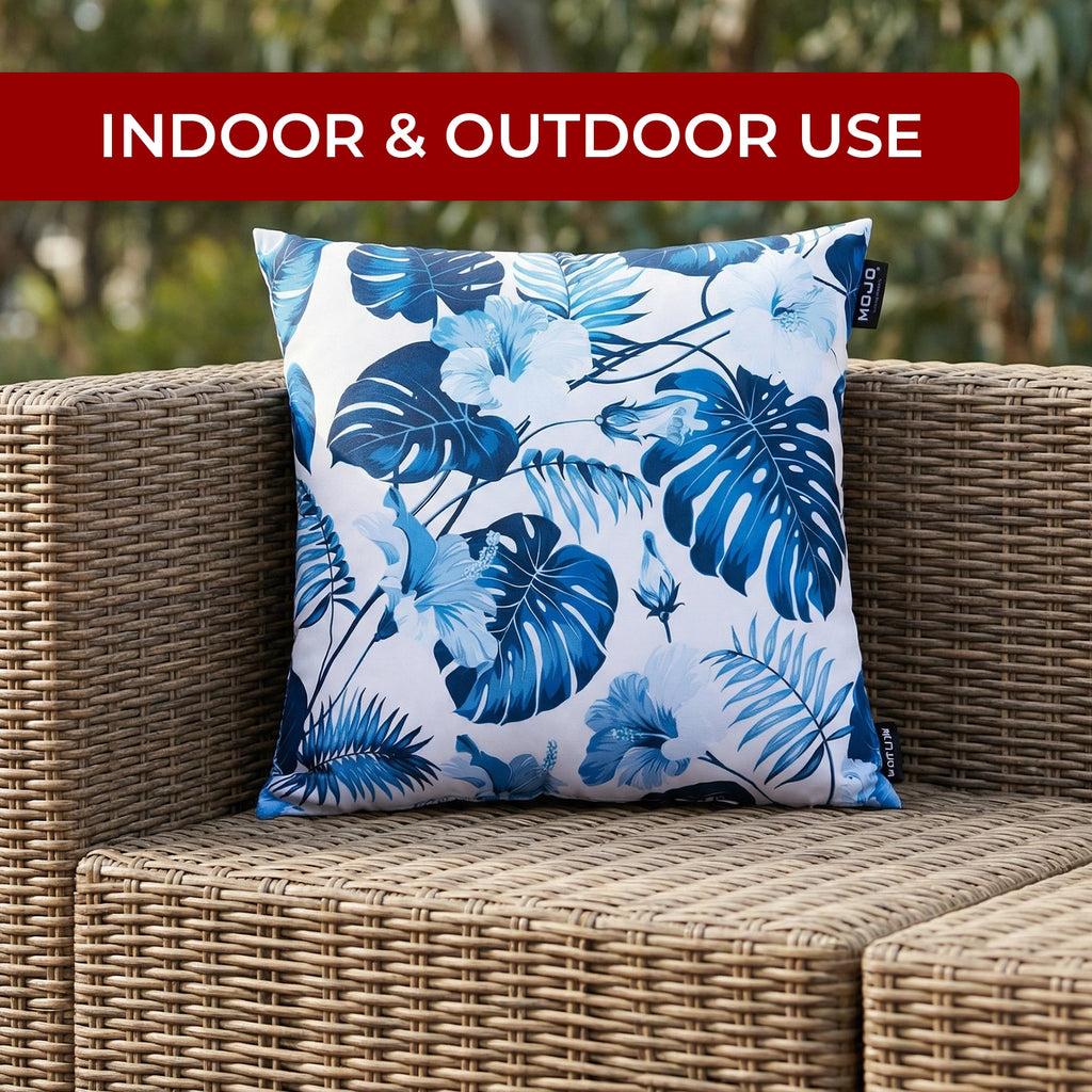 Mojo 45cm Blue Leaf Cushion Cover