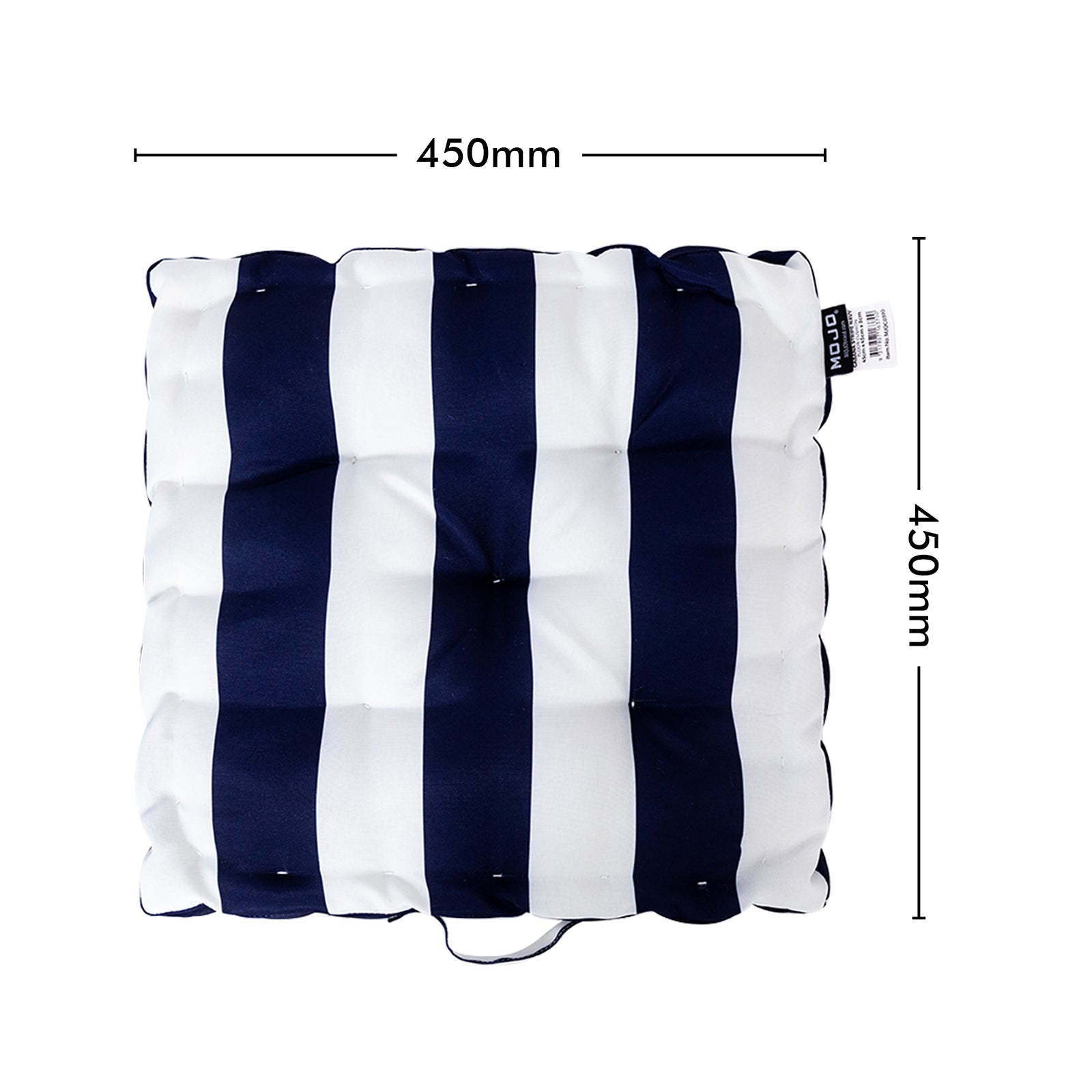 Mojo 45cm Navy & White Cabana Stripe Outdoor Floor Cushion