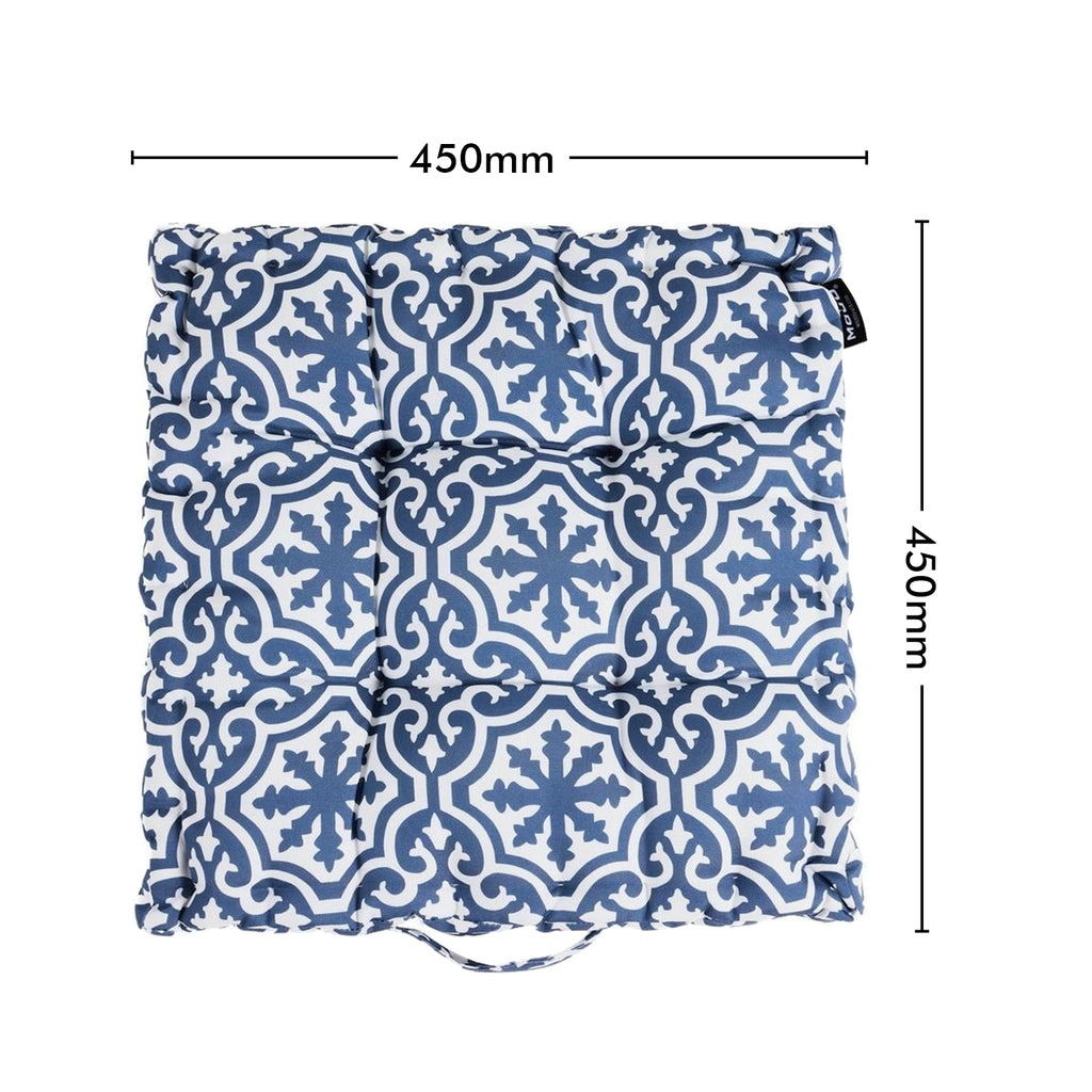 Mojo 45cm Blue & White Marrakesh Square Floor Cushion