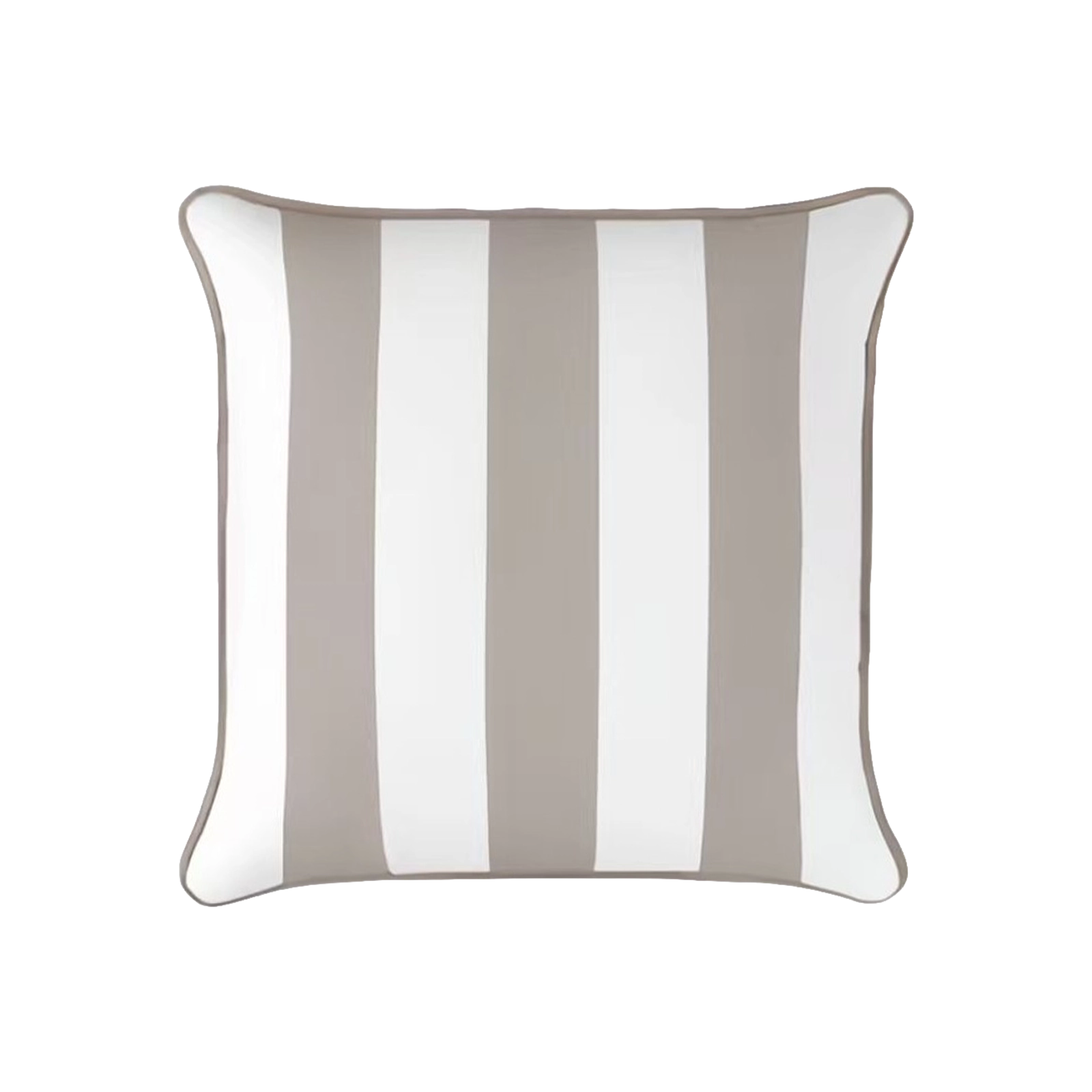 Mojo MJOC0366 45cm Cabana Stripe Grey Cushion Cover with Pipe – piped grey stripe outdoor cushion cover for garden furniture