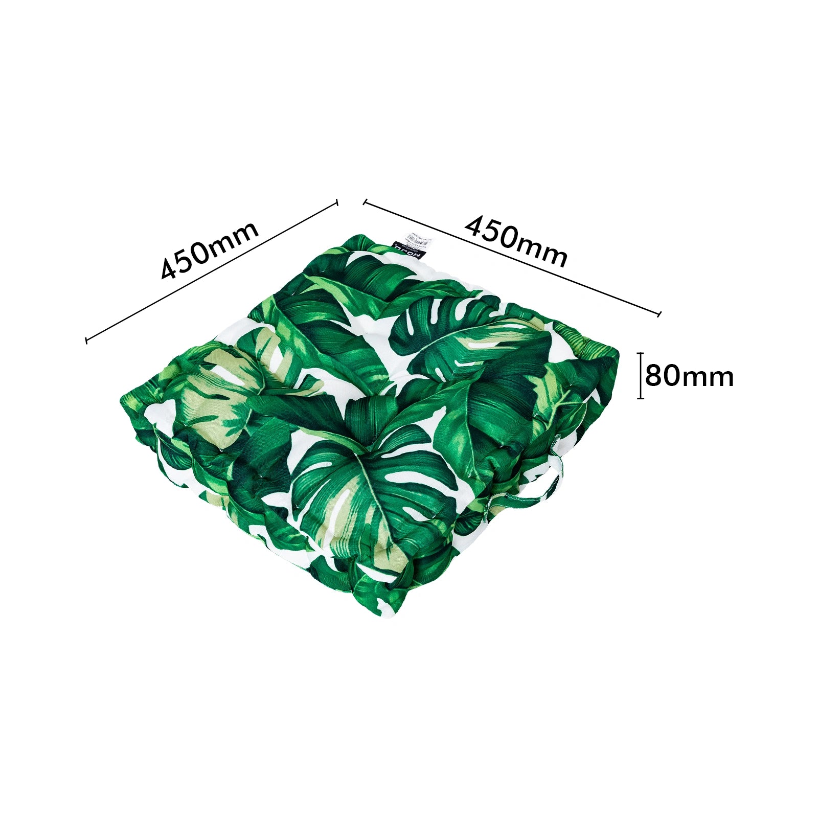 Mojo 45cm Green & White Foliage Square Floor Cushion
