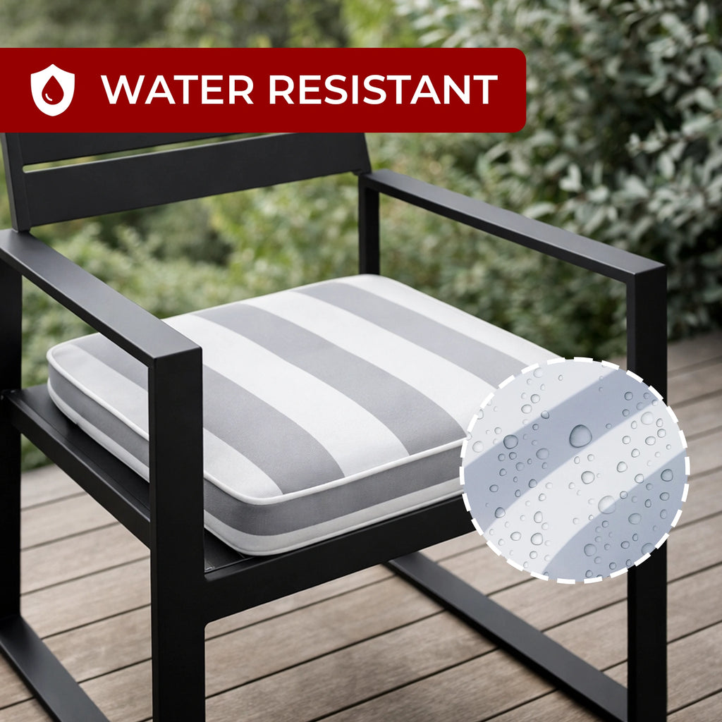 Mojo 45cm Grey Cabana Stripe Outdoor Chair Cushion