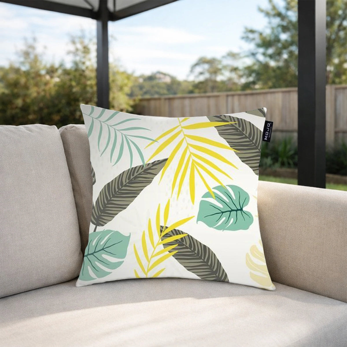 Mojo MJOC0215 45cm Botanical Outdoor Cushion Cover – lush botanical print cushion cover for garden and patio furniture