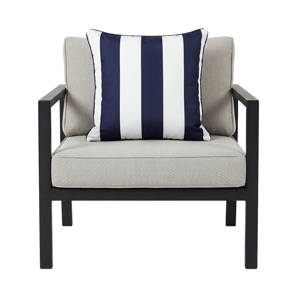 Mojo 45cm Navy Cabana Stripe Outdoor Throw Cushion