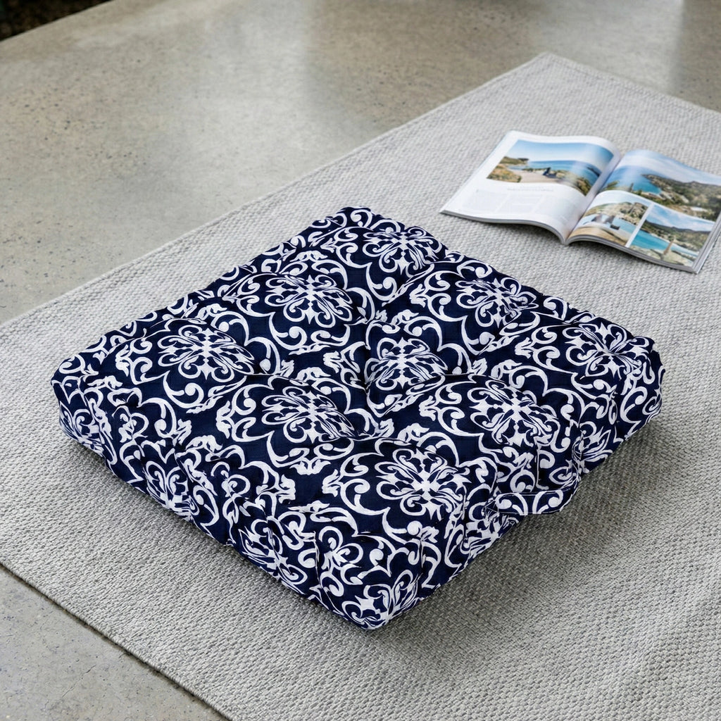 Mojo 45cm Navy Moroccan Outdoor Floor Cushion