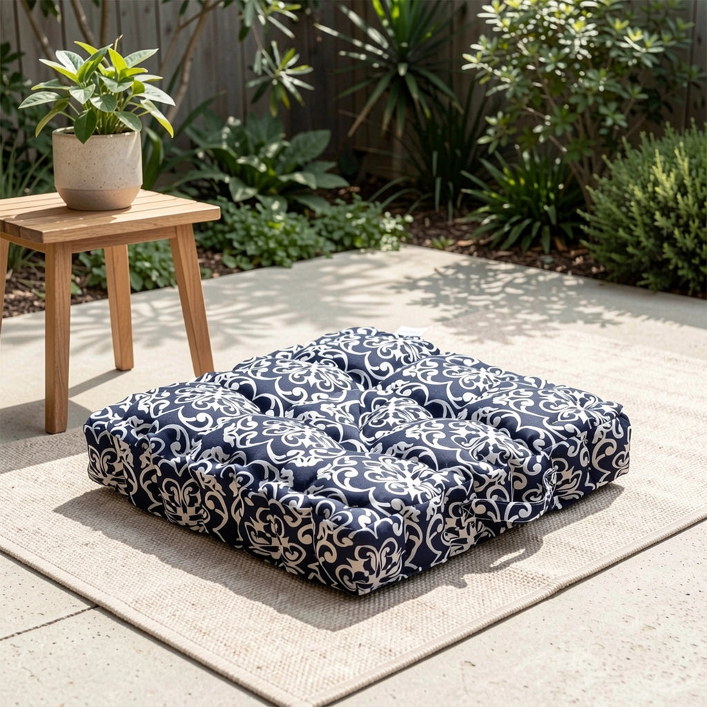 Mojo 45cm Navy Moroccan Outdoor Floor Cushion