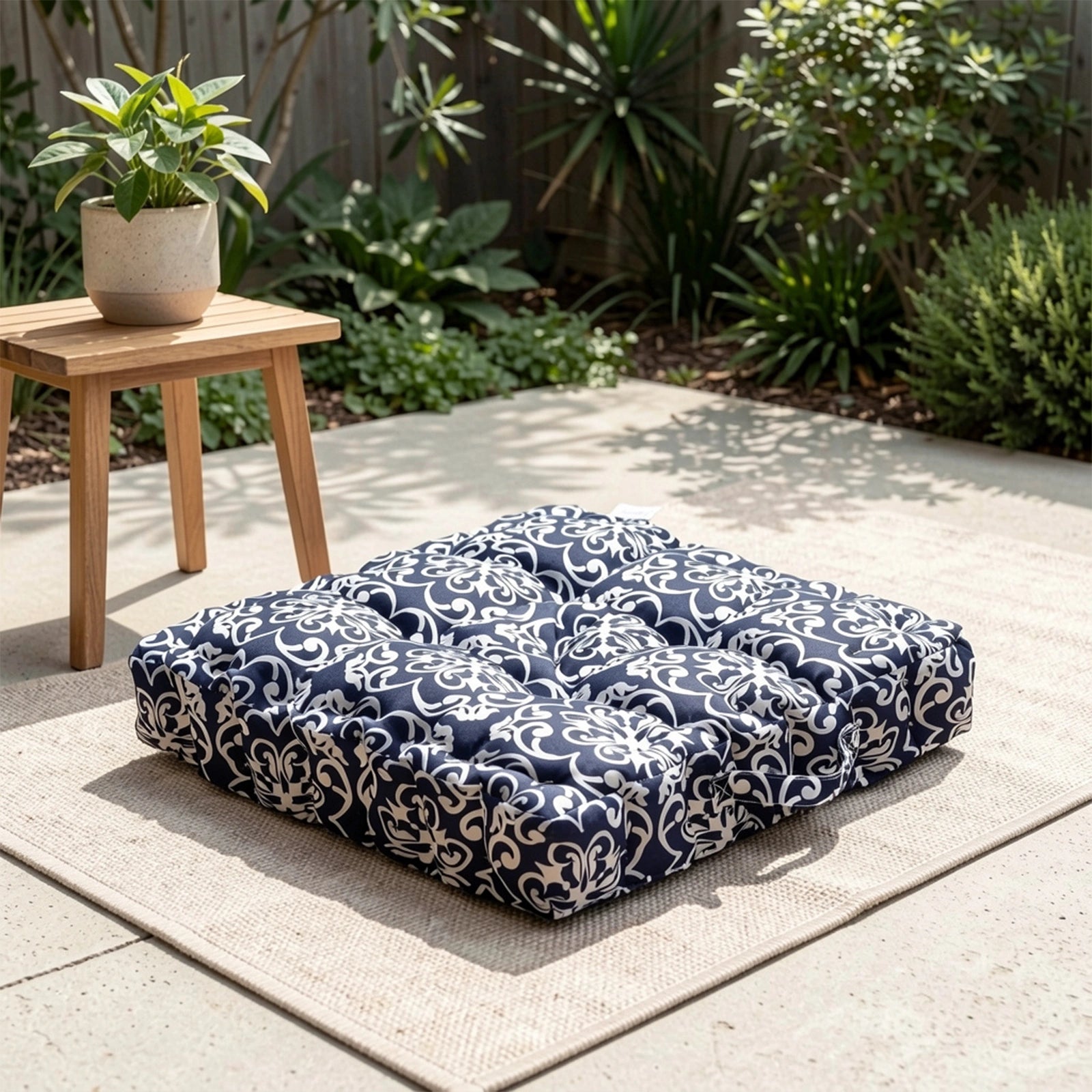 Mojo 45cm Navy Moroccan Outdoor Floor Cushion