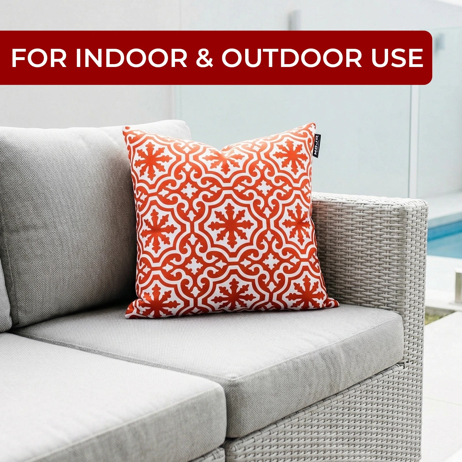 Mojo 45cm Red & White Marrakesh Terracotta Cushion Cover