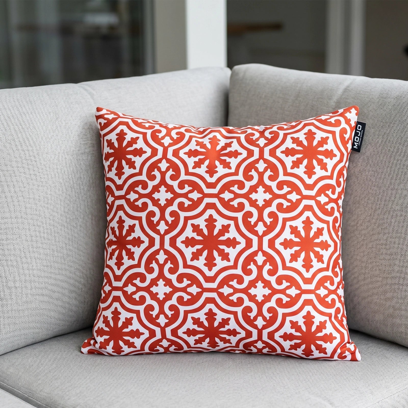 Mojo 45cm Red & White Marrakesh Terracotta Cushion Cover