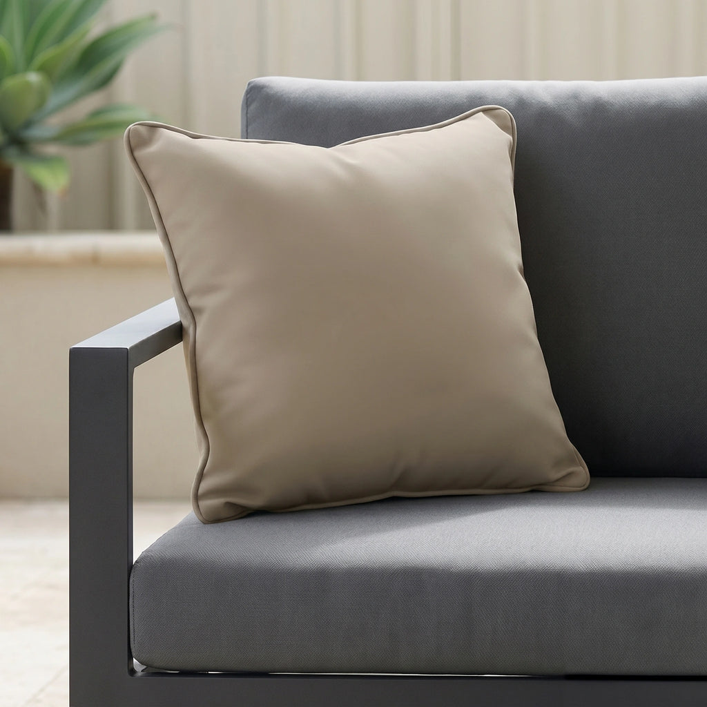 Mojo 45cm Solid Beige Cushion Cover with Pipe