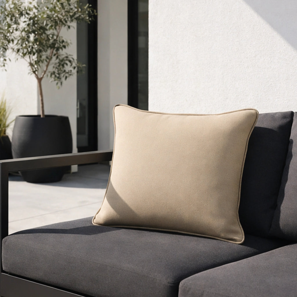 Mojo 45cm Solid Beige Cushion Cover with Pipe