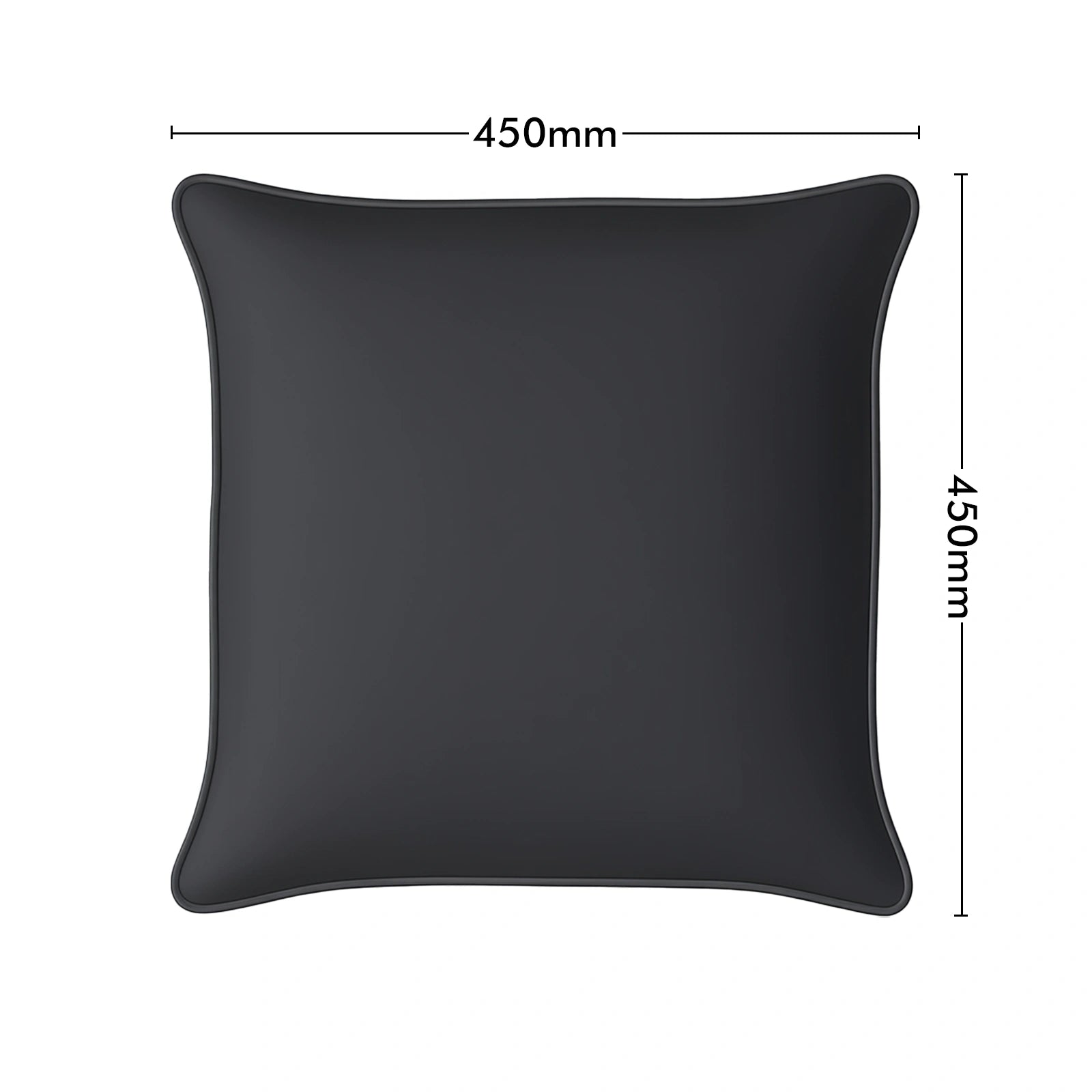 Mojo 45cm Solid Black Cushion Cover with Pipe