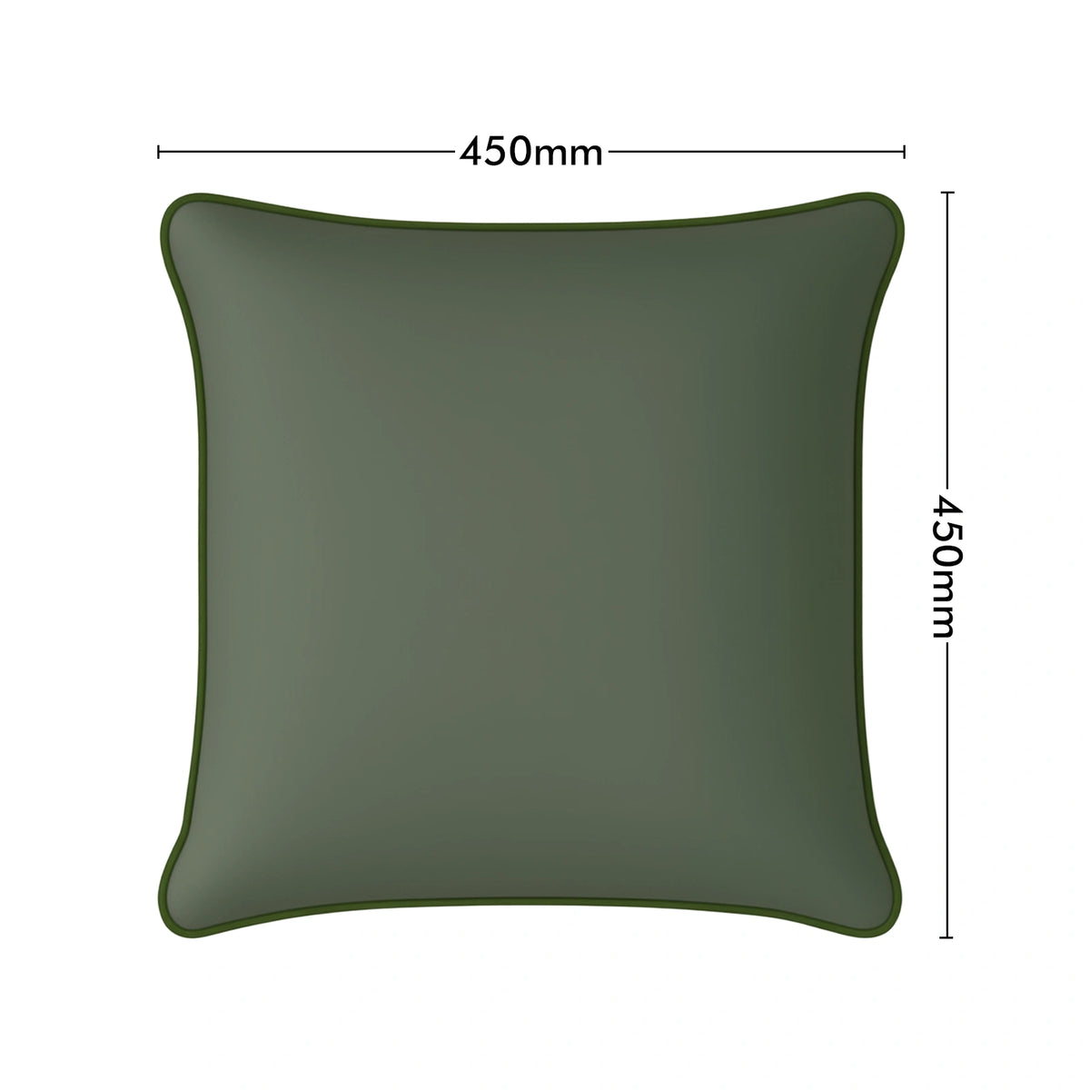 Mojo MJOC0375 45cm Solid Green Cushion Cover with Pipe – vibrant piped solid green outdoor cushion cover for patio decor