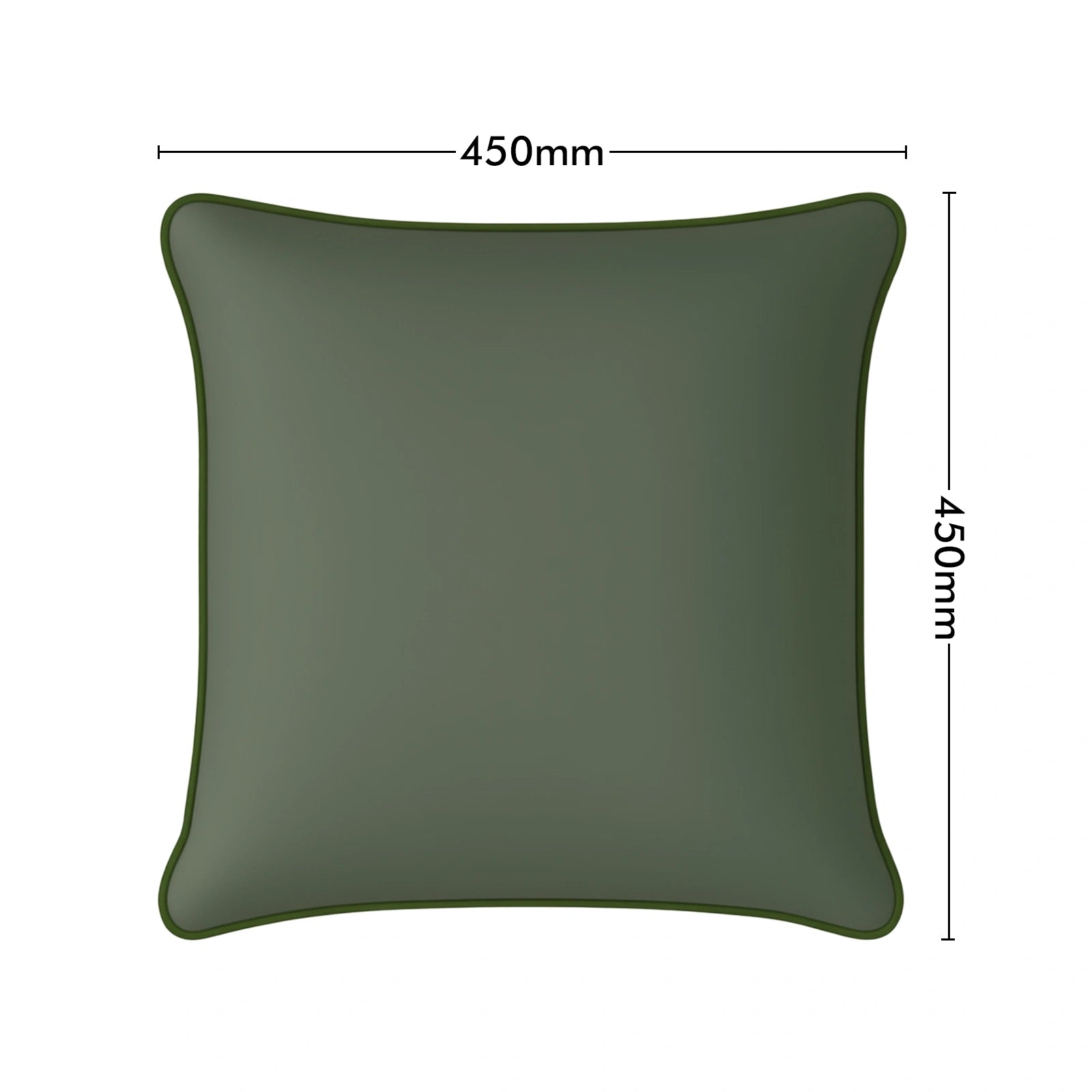Mojo 45cm Solid Green Cushion Cover with Pipe