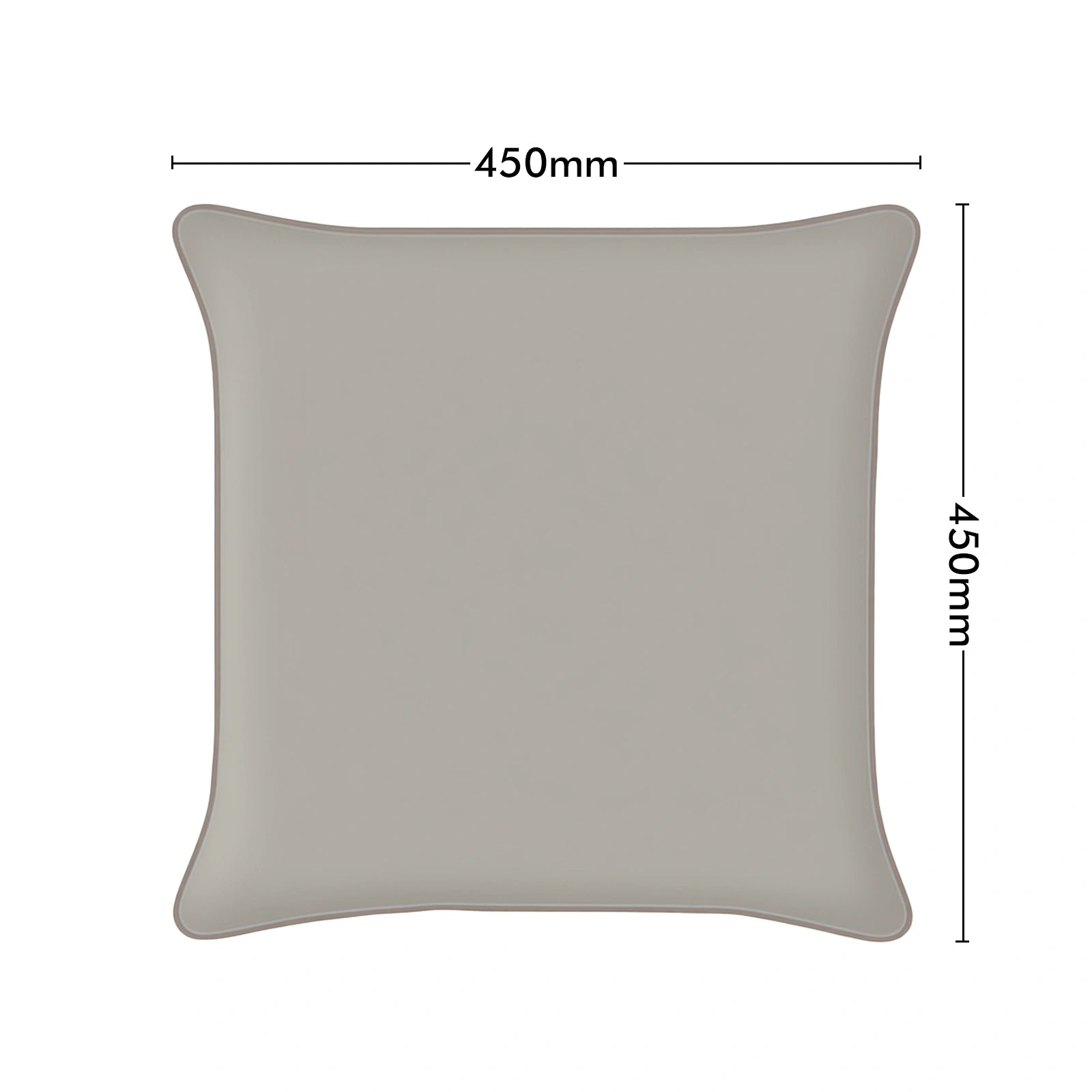 Mojo MJOC0377 45cm Solid Grey Cushion Cover with Pipe – neutral piped solid grey outdoor cushion cover for alfresco furniture