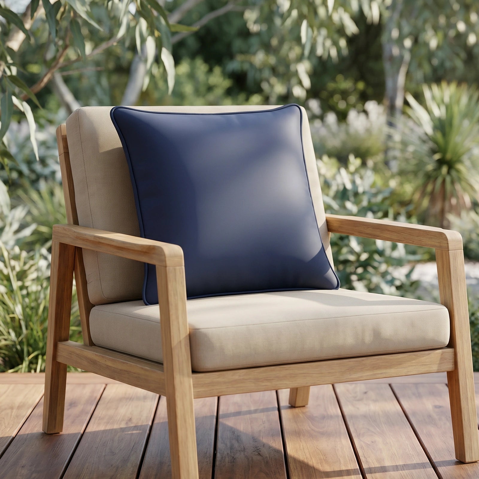 Mojo 45cm Solid Navy Cushion Cover with Pipe