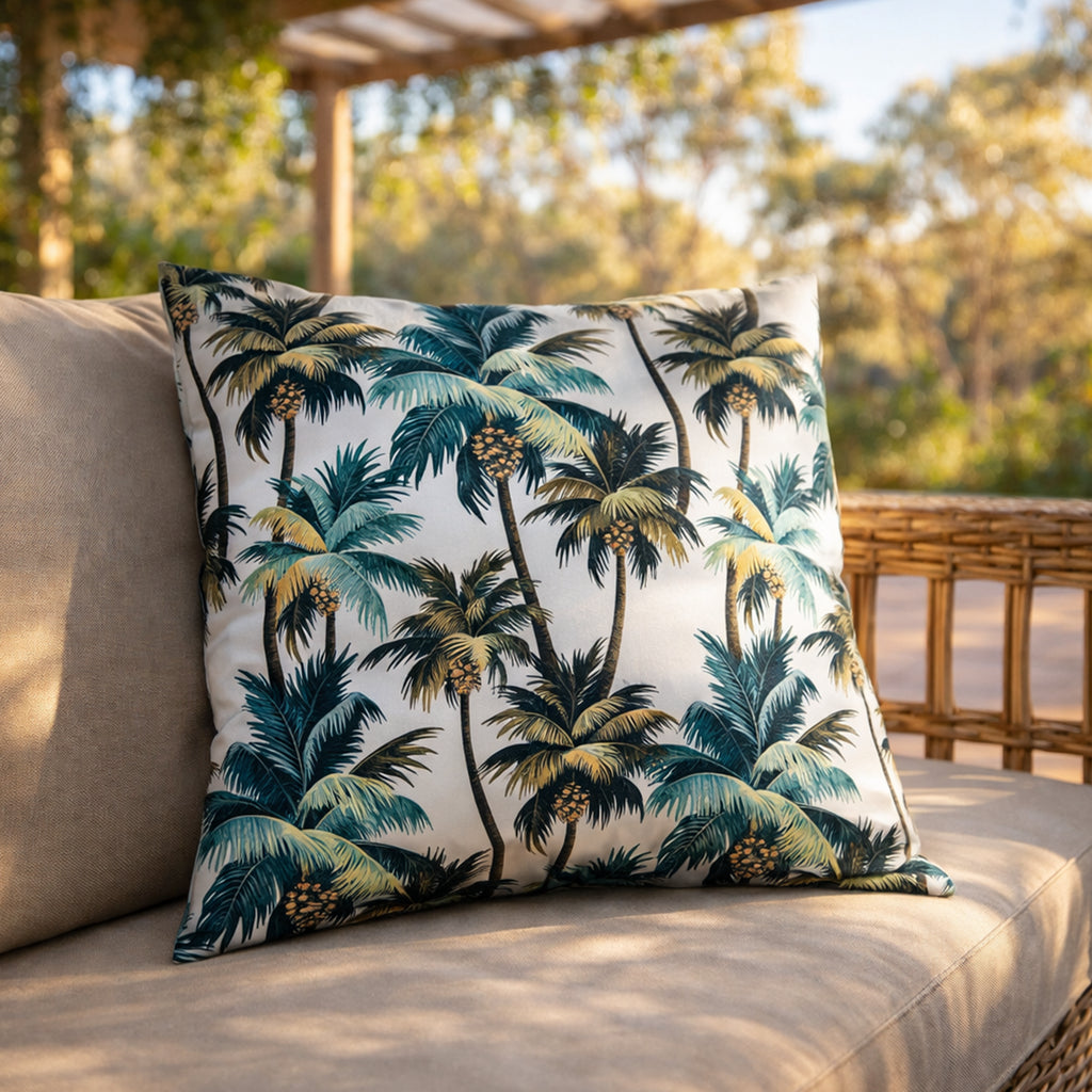 Mojo 45cm White L.A. Palm White Cushion Cover