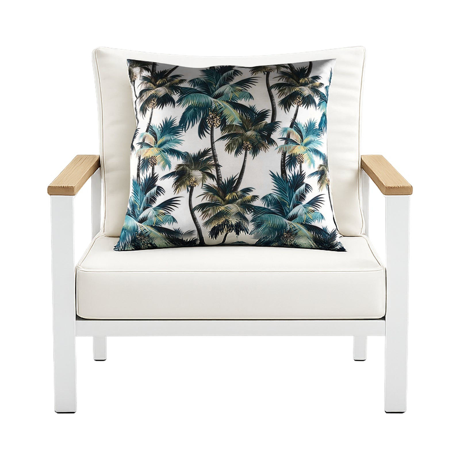 Mojo 45cm White L.A. Palm White Cushion Cover